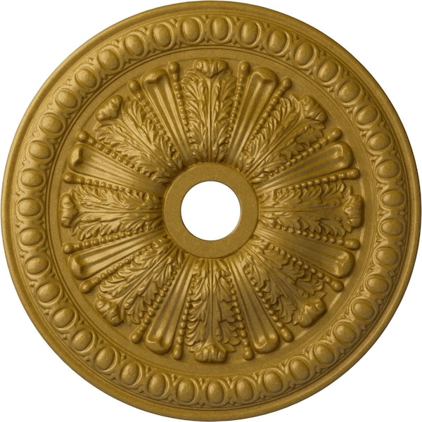 Ekena Millwork Tomango Egg & Dart Medallion (Canopies up to 6 3/4"), 27 7/8"OD x 3 7/8"ID x 2 1/2"P, Pharaohs Gold CM27TOPGS - main